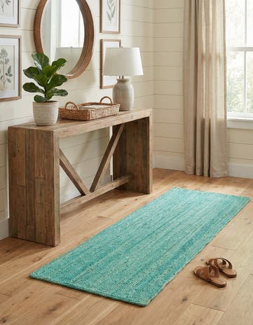 2' 6 x 6' 1 Handmade Braided Jute Runner Rug