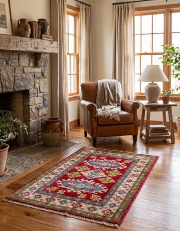 2' x 3' 1 Hand Knotted Kazak Rug