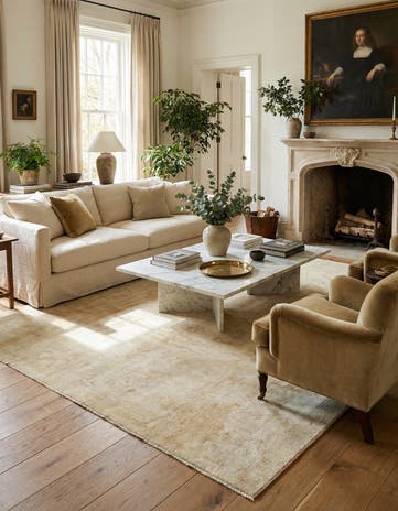 8' 5 x 9' 9 Hand Knotted Oushak Wool Rug