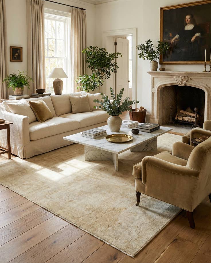 Detail image of 8' 5 x 9' 9 Hand Knotted Oushak Wool Rug