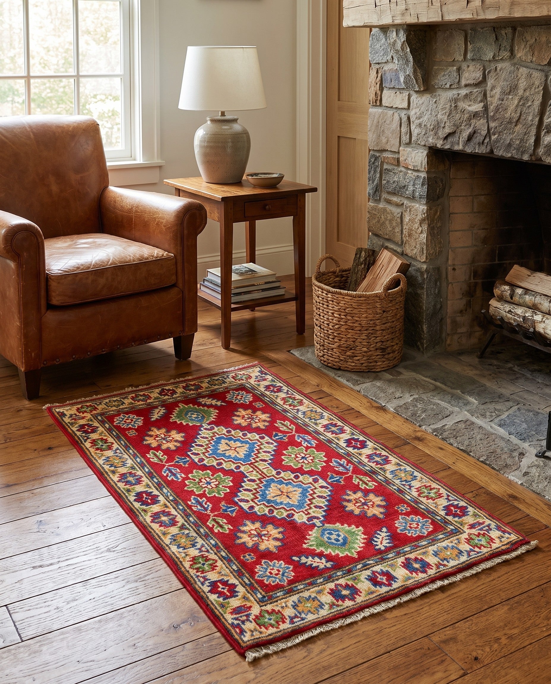1' 11 x 3' 1 Hand Knotted Kazak Rug