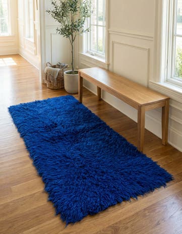 2' 5 x 4' 7 Hand Knotted Moroccan Wool Runner Rug