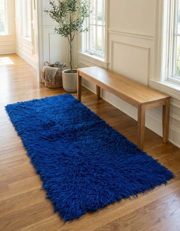 2' 5 x 4' 7 Hand Knotted Moroccan Wool Runner Rug