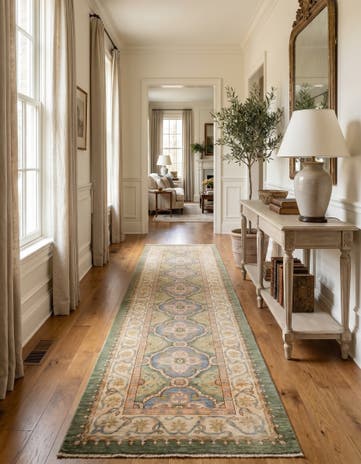 2' 11 x 11' 5 Hand Knotted Pershawar Ziegler Runner Rug