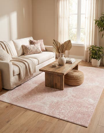 Rose Pink and Ivory Monte Carlo Rug