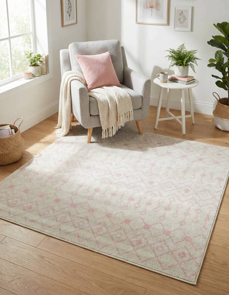 Detail image of 6' x 6' Moroccan Trellis Square Rug