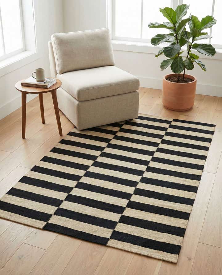 3' 5 x 4' 10 Hand Woven Kilim Modern Wool Rug