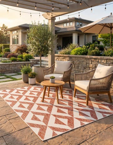 7' 10 x 10' Easy-Clean Jill Zarin Napa Indoor / Outdoor Rug