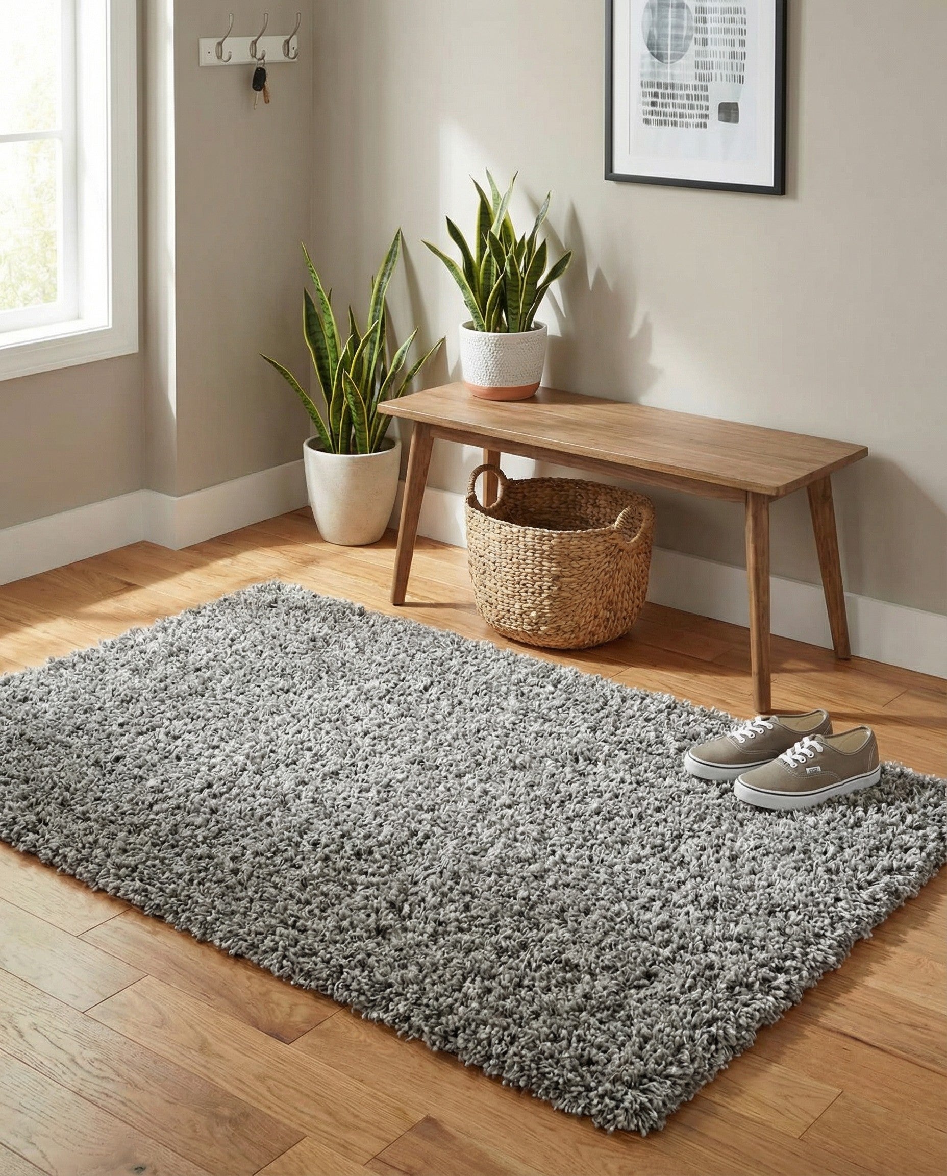 2' x 3' Solid Shag Rug