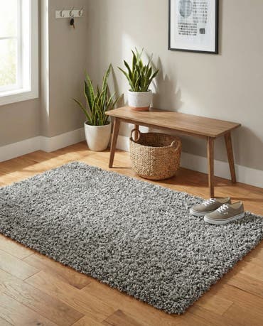  2' x 3' Solid Shag Rug