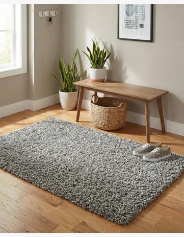 Cloud Gray Solid Shag Rug
