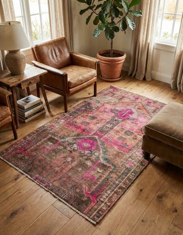 3' 3 x 5' 2 Hand Knotted Ultra Vintage Persian Wool Rug