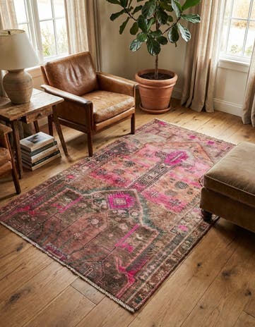 3' 3 x 5' 2 Hand Knotted Ultra Vintage Persian Wool Rug