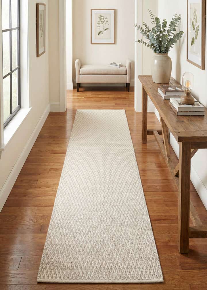 3' 3 x 12' Hand Woven Lattice Wool Runner Rug