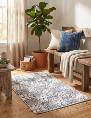 Ivory Hand Woven Chindi Cotton Rug