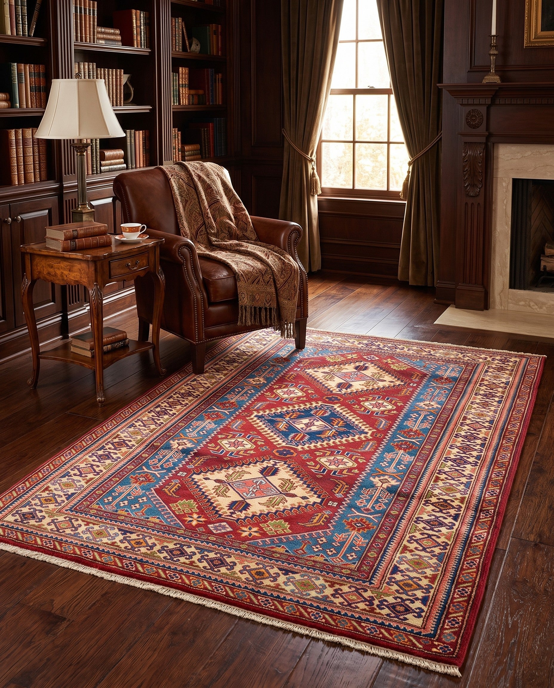 4' 4 x 5' 9 Hand Knotted Shirvan Rug