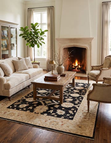4' 11 x 6' 9 Hand Knotted Ziegler Rug