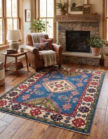 3' 3 x 4' 7 Hand Knotted Kazak Rug
