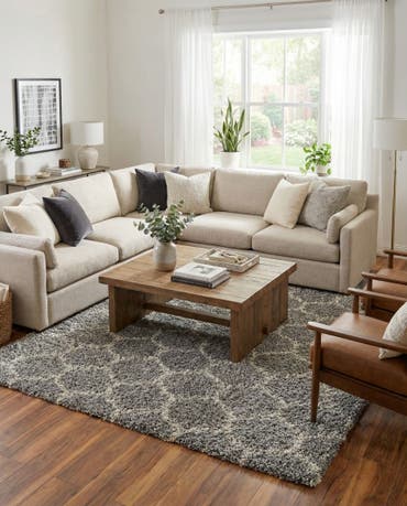  9' x 12' Lattice Shag Rug