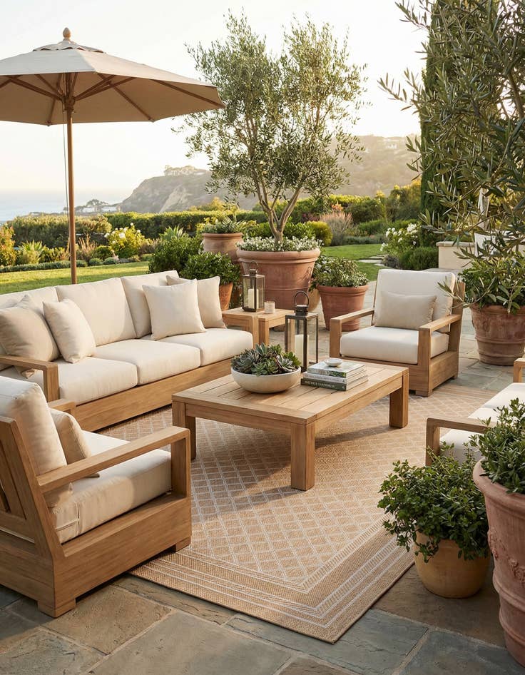 Detail image of 10' x 14' 1 Washable Lattice Indoor / Outdoor Rug