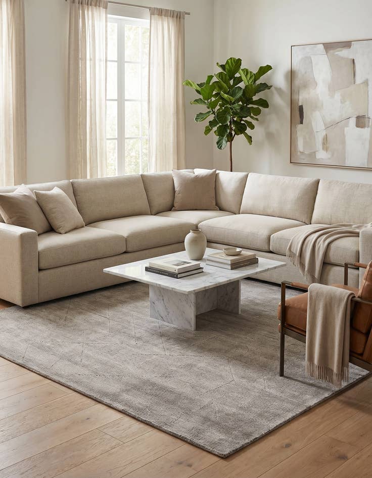 Detail image of 10' x 10' WoolCraft Geometric Square Rug