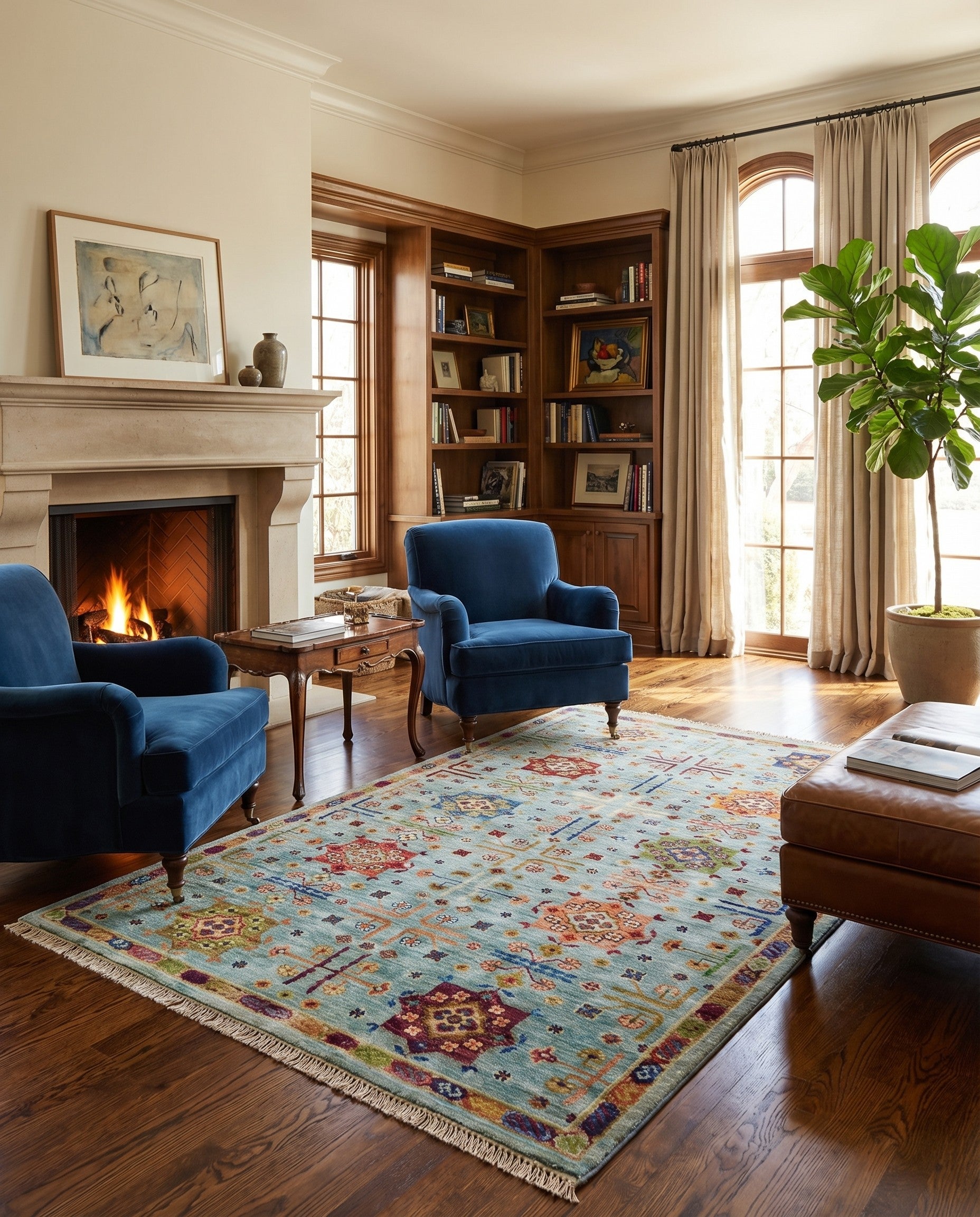 3' 4 x 4' 10 Hand Knotted Ariana Ziegler Rug