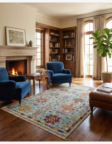 3' 4 x 4' 10 Hand Knotted Ariana Ziegler Rug