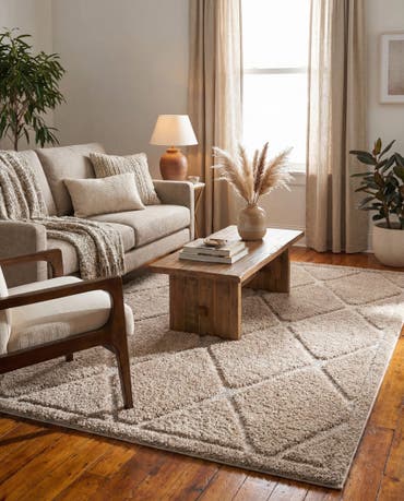  5' x 8' Lattice Shag Rug