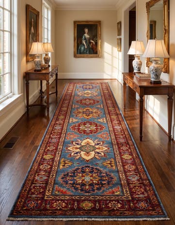 2' 7 x 10' 9 Hand Knotted Kazak Runner Rug