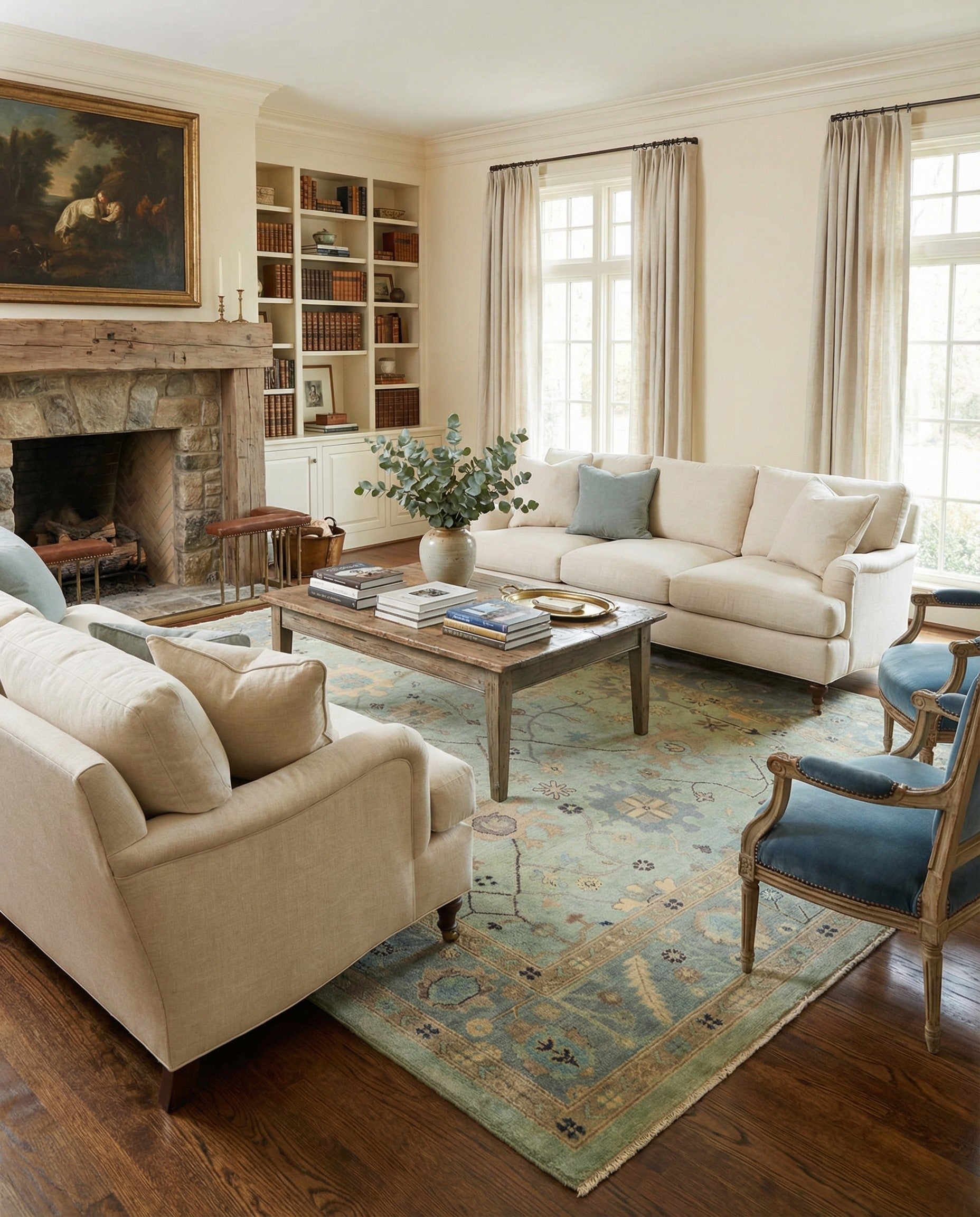 8' 1 x 10' Hand Knotted Oushak Wool Rug