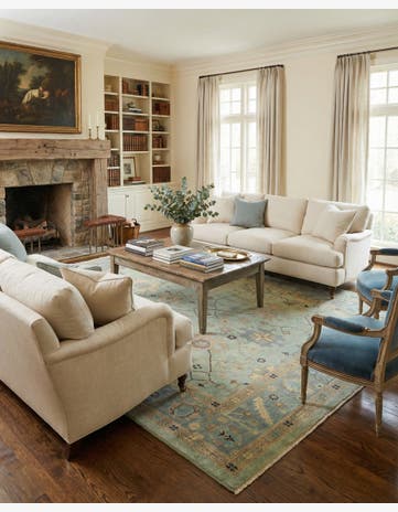 8' 1 x 10' Hand Knotted Oushak Wool Rug