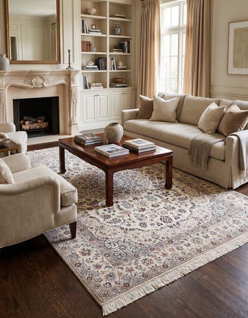 6' 7 x 10' 4 Hand Knotted Nain Persian Wool Rug