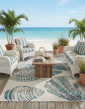 6' x 9' Easy-Clean Coastal Indoor / Outdoor Rug