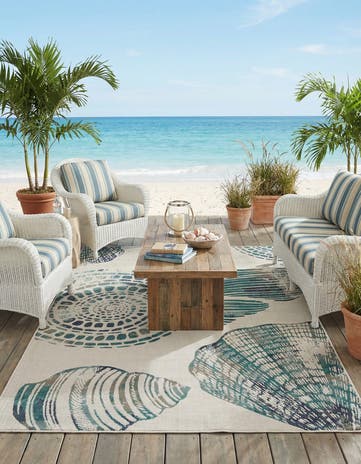 6' x 9' Easy-Clean Coastal Indoor / Outdoor Rug