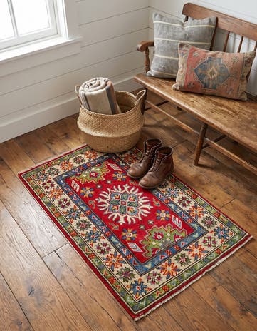2' x 3' 1 Hand Knotted Kazak Rug