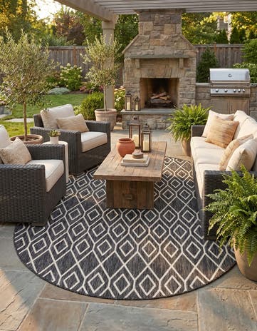 7' 10 x 10' Easy-Clean Jill Zarin Turks and Caicos Indoor / Outdoor Oval Rug