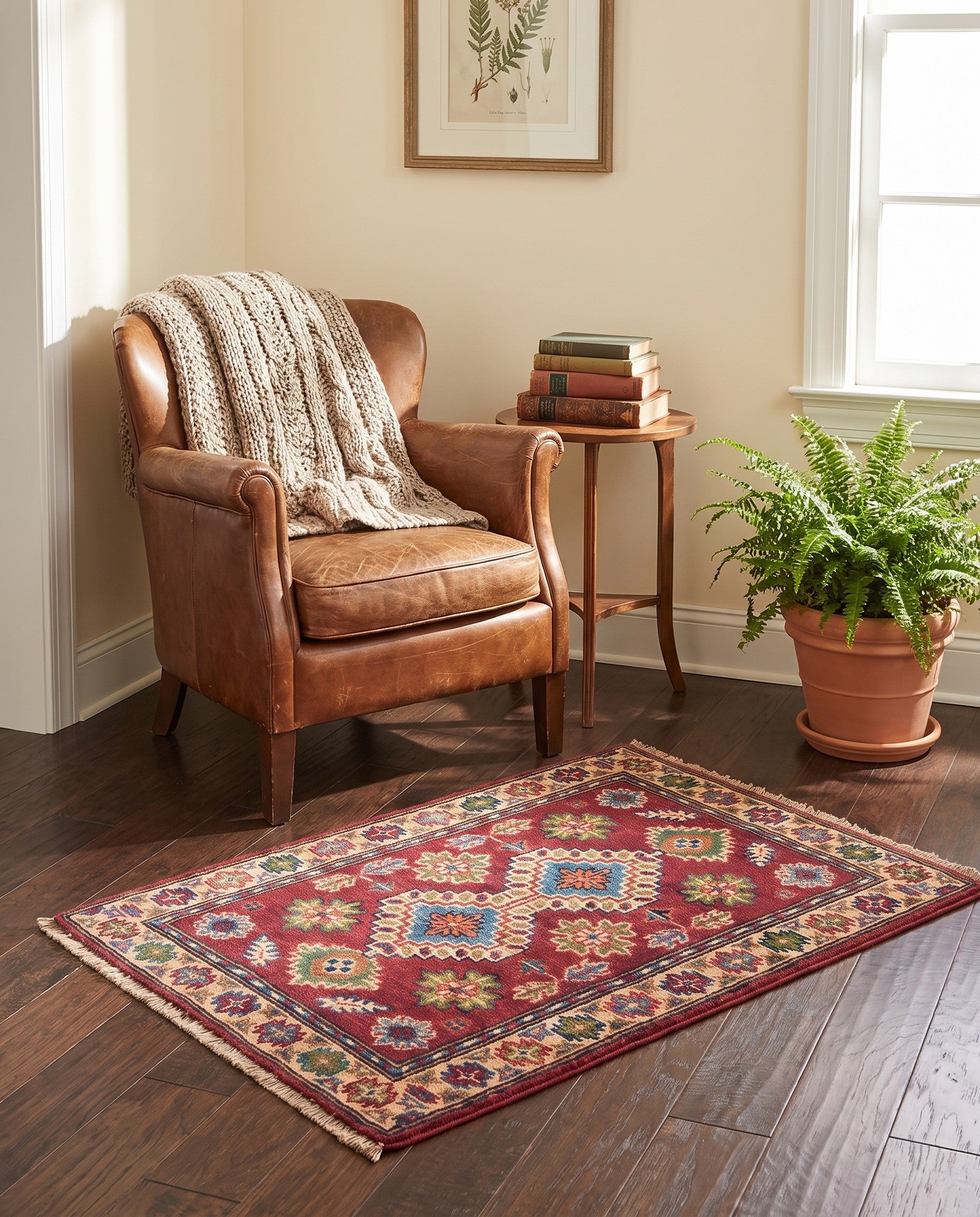 1' 11 x 2' 11 Hand Knotted Kazak Rug