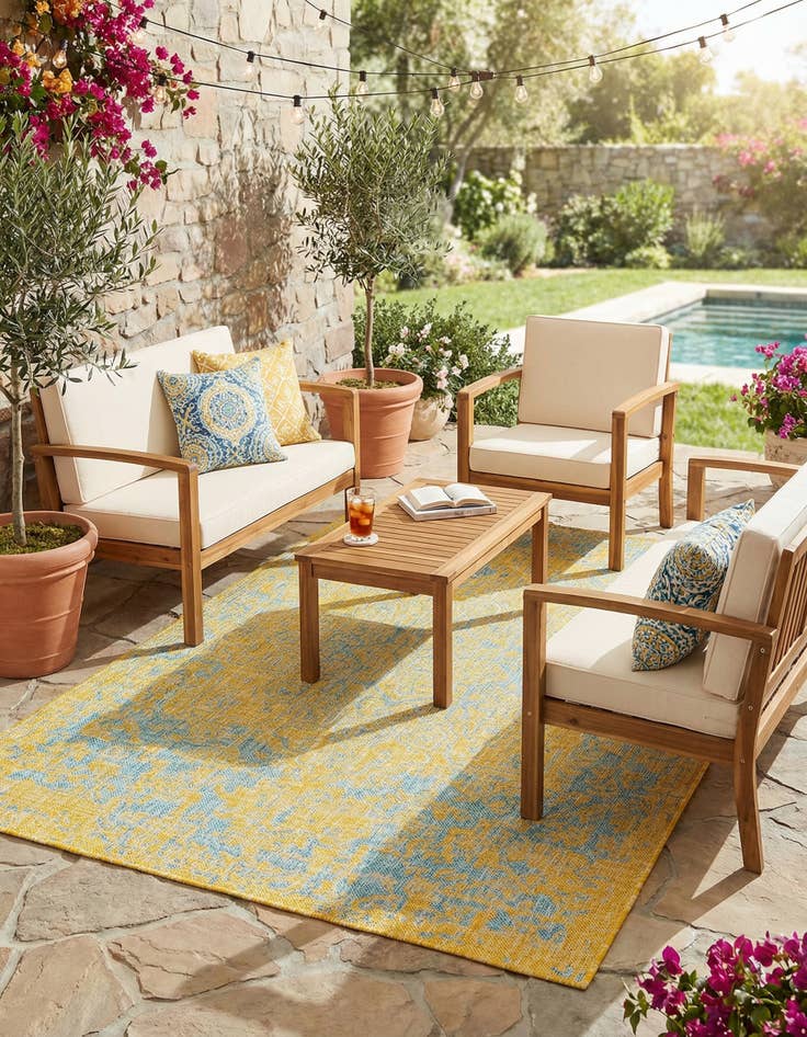 Detail image of 4' x 6'  Washable Jill Zarin Dubai Indoor / Outdoor Rug