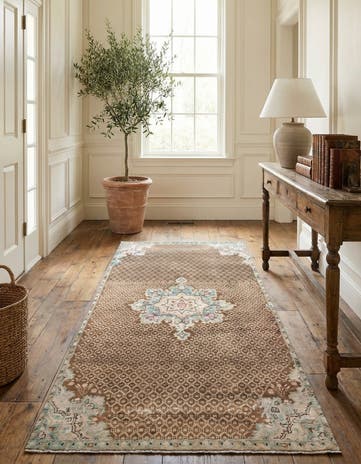 4' x 7' 9 Hand Knotted Ultra Vintage Persian Wool Runner Rug