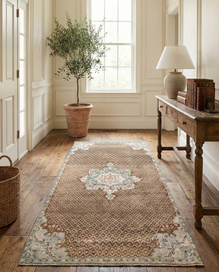 Detail image of 4' x 7' 9 Hand Knotted Ultra Vintage Persian Wool Runner Rug