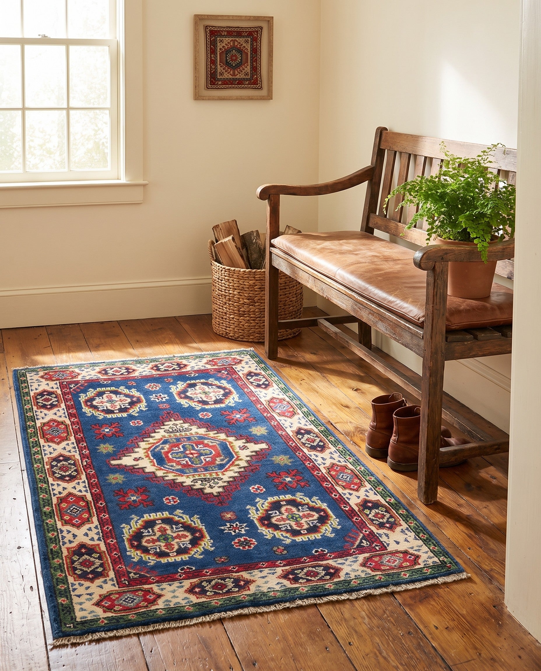 2' 7 x 4' Hand Knotted Kazak Rug