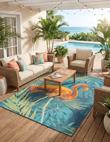 7' 10 x 10' Easy-Clean Coastal Indoor / Outdoor Rug