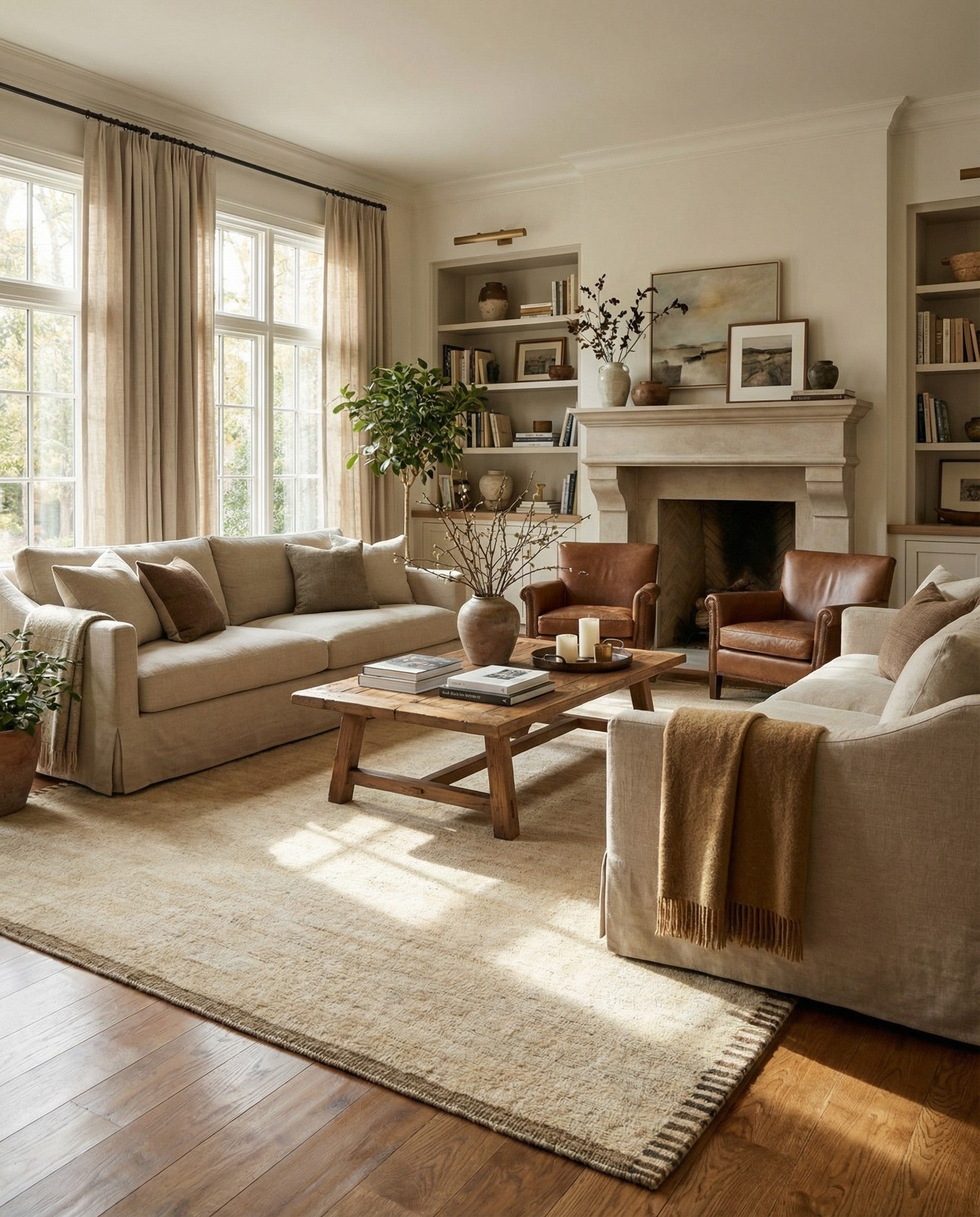 8' 5 x 10' 8 Hand Knotted Oushak Wool Rug