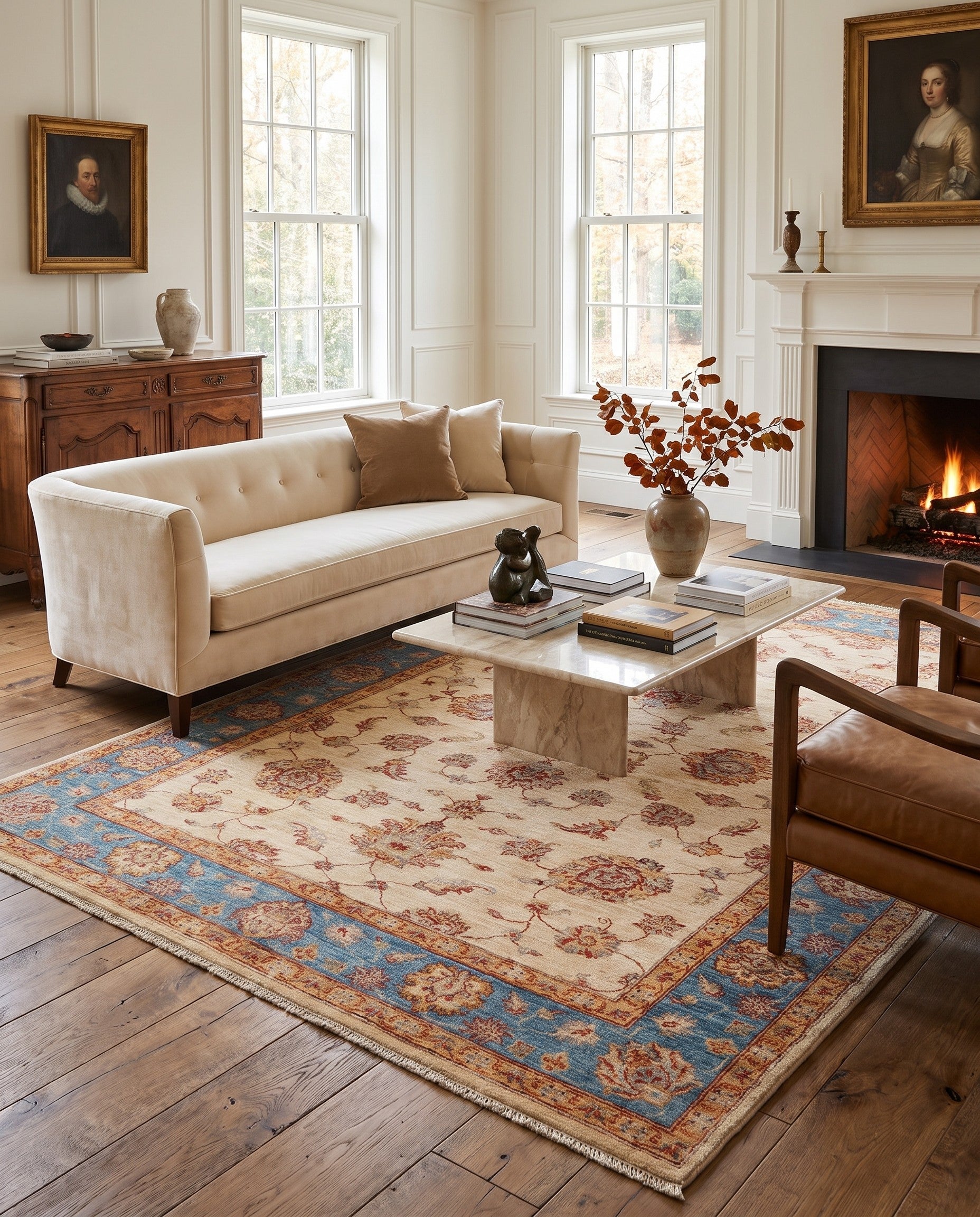 5' 8 x 7' 9 Hand Knotted Ziegler Rug