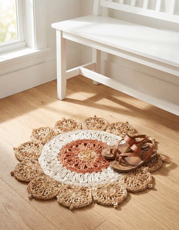 2' x 2' Handmade Braided Jute Round Rug