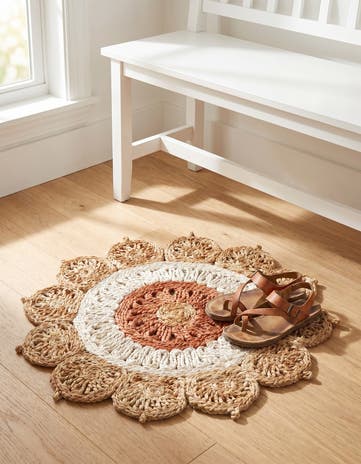 2' x 2' Handmade Braided Jute Round Rug