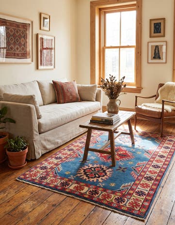 3' 1 x 4' 10 Hand Knotted Kazak Rug