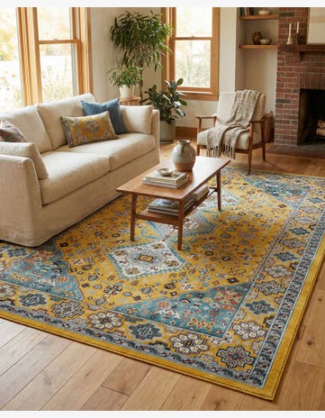Yellow Gold Kamala Washable Rug