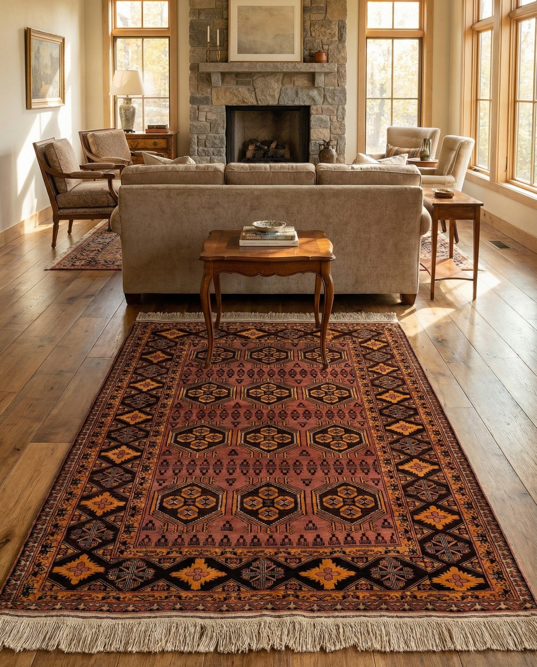 4' 11 x 6' 4 Hand Knotted Anatolian Oriental Wool Rug