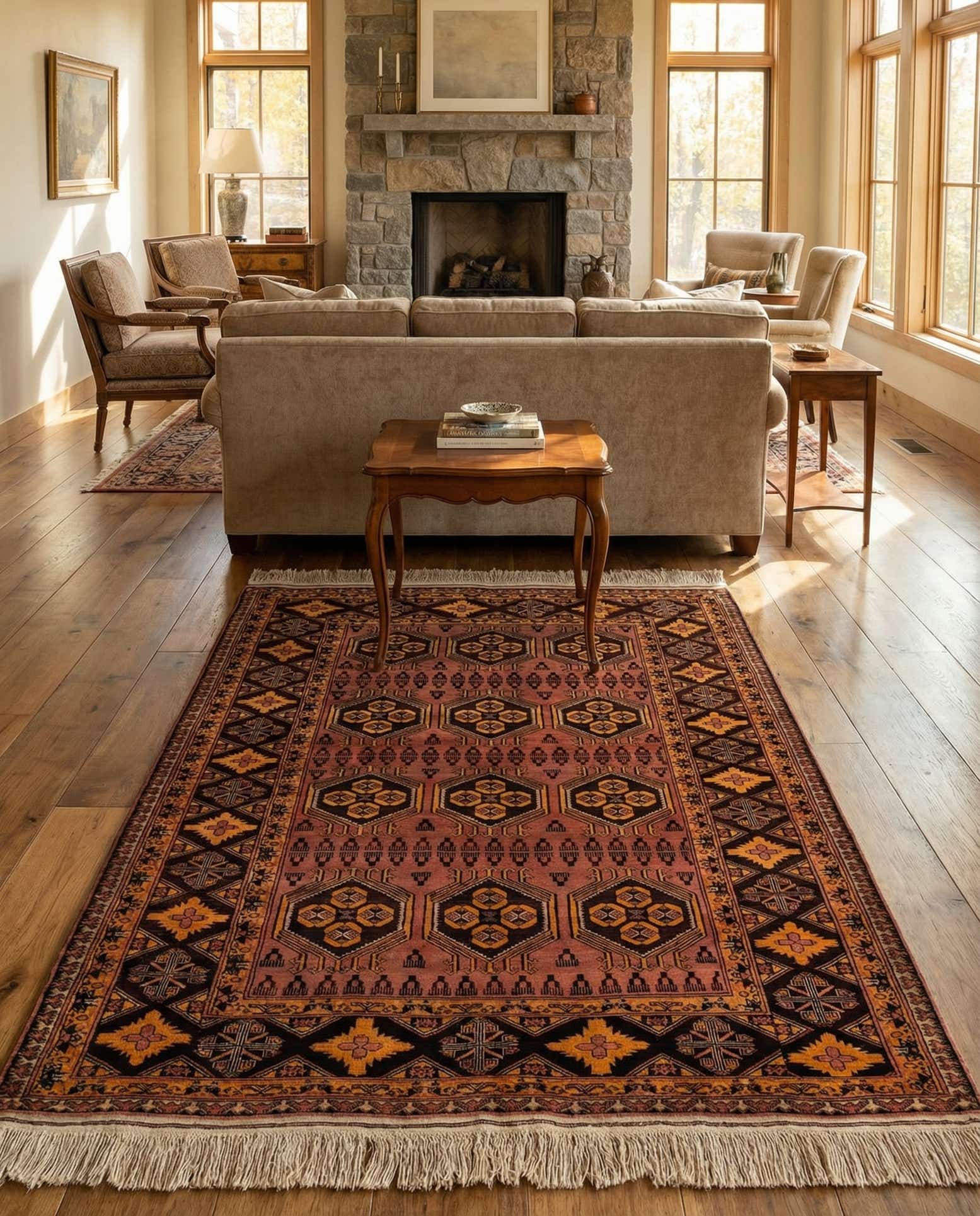 4' 11 x 6' 4 Hand Knotted Anatolian Oriental Wool Rug